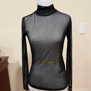 Sheer longsleeve turtleneck